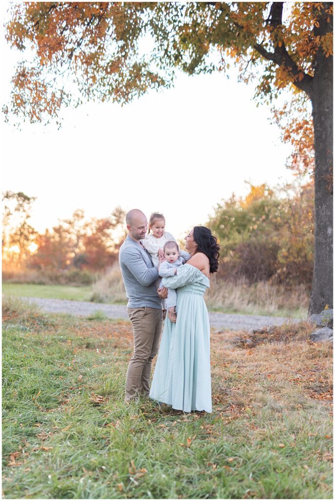 Golden family portraits for fall photo session
