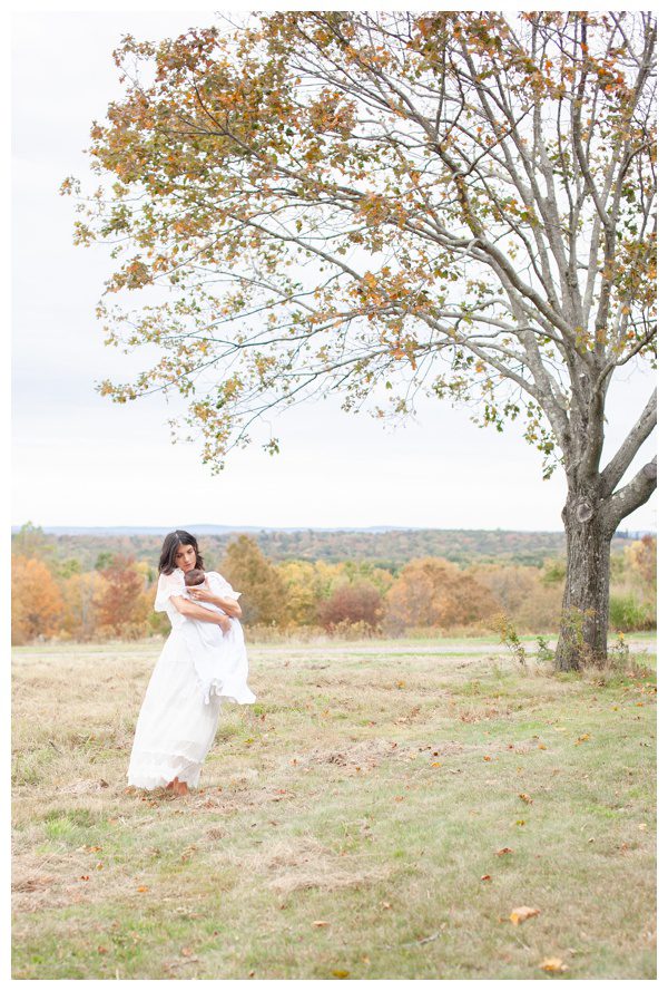 gorgeous fall foliage with mom and baby photoshoot