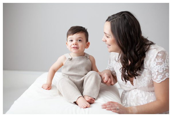 Mother and son maternity portraits