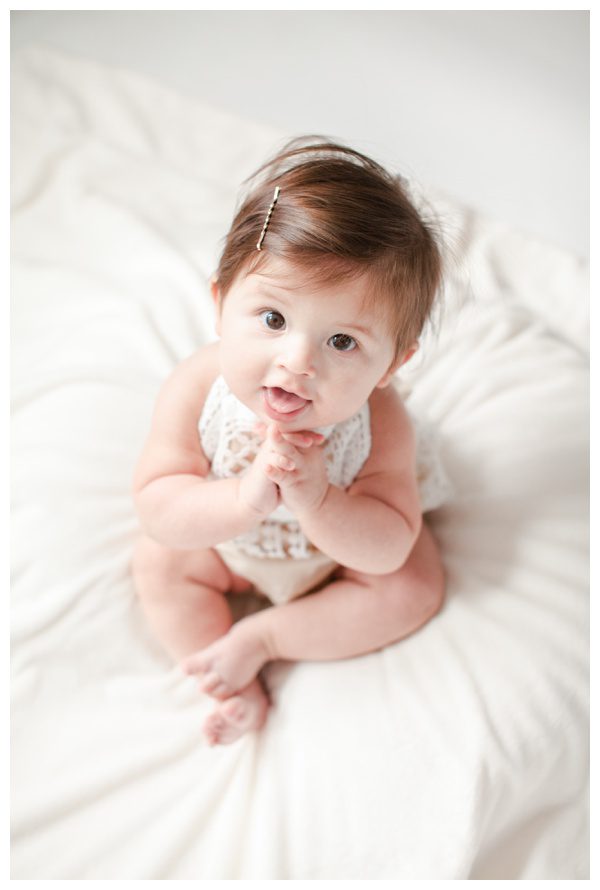Sweet 6 month old sitting and looking at the camera - Fairfield County