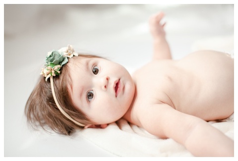 Cute baby girl looking at the camera - Fairfield County, CT