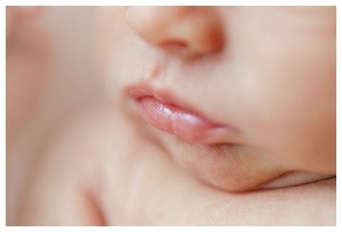 detail shots of baby's lips