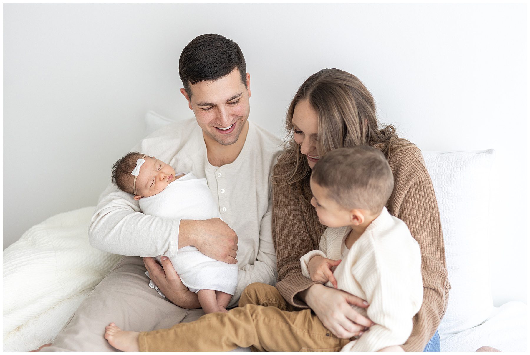 Adorable family portrait in newborn portrait session