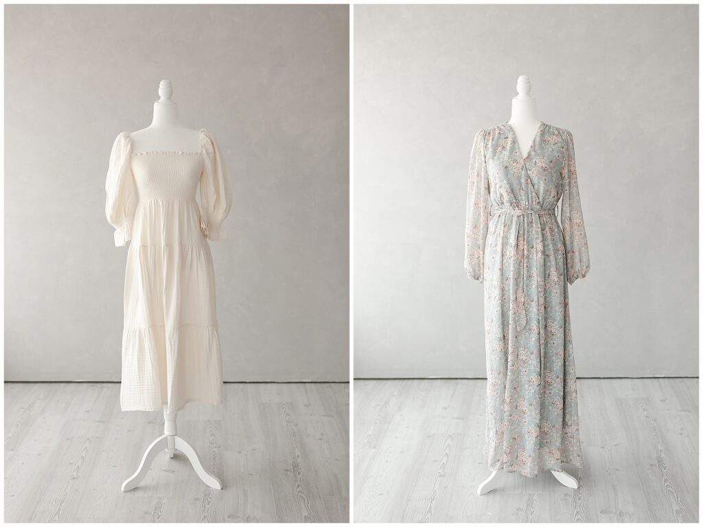 Comfortable and flattering dresses for moms to choose from the client wardrobe/client closet.