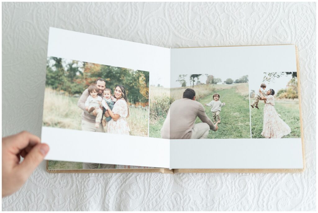 The annual family album is the perfect keepsake for families who want their professional portraits printed and passed down through generations.