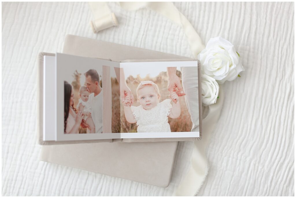 Grandparent albums are a mini version of the larger album. It's the perfect gift for Christmas. Grandparents love receiving photo albums of the grandchildren as gifts by an amazing CT photographer.