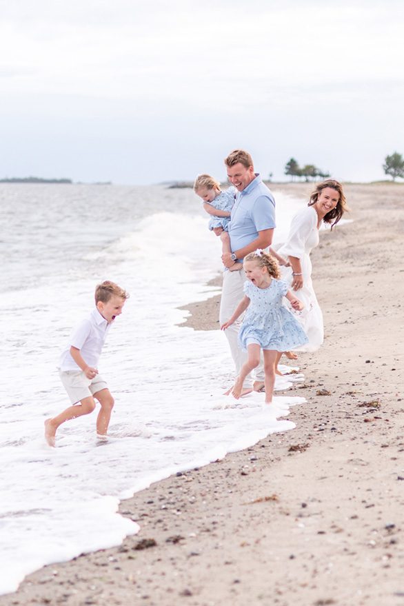 Westport CT family photographs on beach